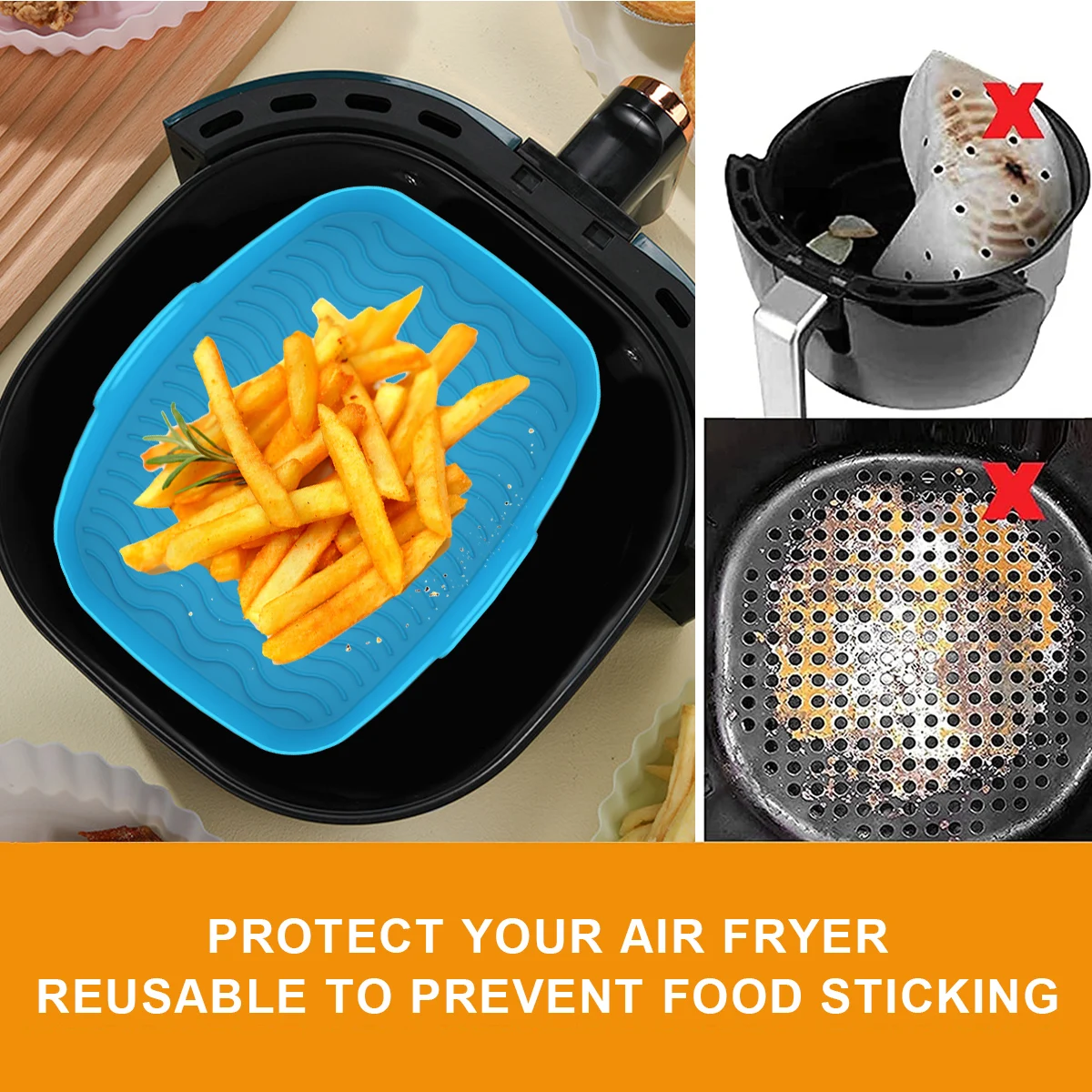 2Pcs Air Fryer Silicone Liner  - Air Fryer Silicone Pot Liner 评论和价格