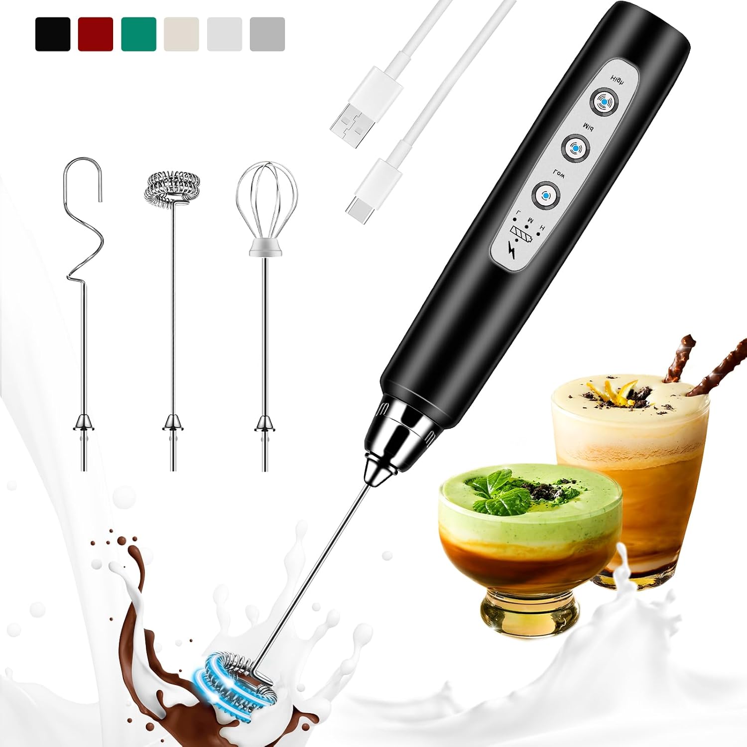 Rechargeable Milk Frother Hand - Electric Milk Frother Handheld 评论和价格