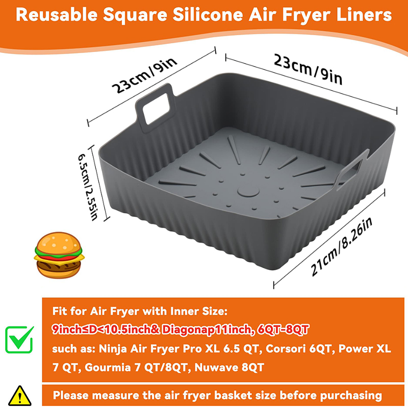 Large 23cm Air Fryer Silicone  - Air Fryer Silicone Pot Liner 评论和价格