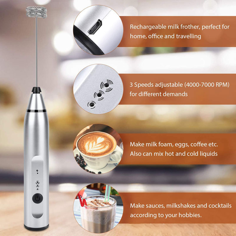 Mini Electric Handheld Milk Fr - Portable Blender Usb Rechargeable 评论和价格