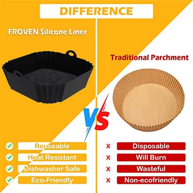 1pc Silicone Air Fryer Pot Tra - Air Fryer Silicone Pot Liner 评论和价格